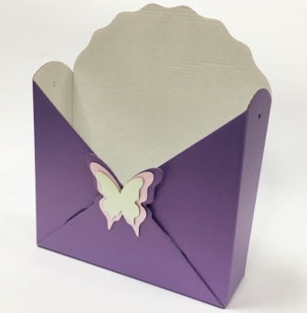 Коробка конверт с бабочкой, Цвет сиреневый