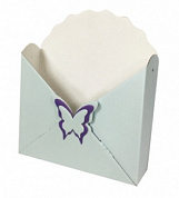 Коробка конверт с бабочкой, Цвет аквамарин